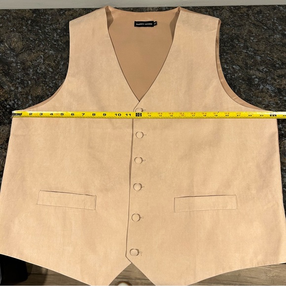 Barry.Wang Tan Silk Vest Men’s XL NWOT - Picture 6 of 7